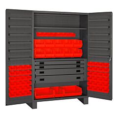 Durham Jcbdlp694Rdr-1795 4 Drawer Cabinet, 2 Shelves, 69 Bins
