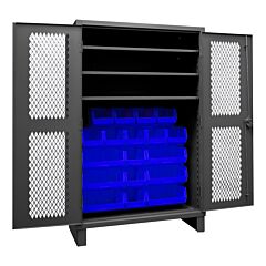 Durham Hdcv48-18B-3S5295 Ventilated Cabinet, 3 Shelves, 18 Bins