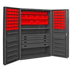 Durham Dcbdlp724Rdr-1795 4 Drawer Cabinet, 2 Shelves, 72 Bins