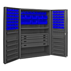 Durham Dcbdlp724Rdr-5295 4 Drawer Cabinet, 2 Shelves, 72 Bins