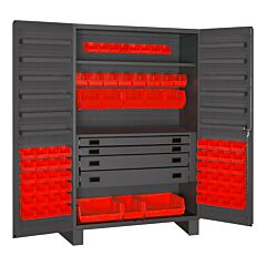 Durham Jcbdlp724Rdr-1795 4 Drawer Cabinet, 2 Shelves, 72 Bins