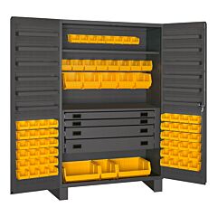 Durham Jcbdlp724Rdr-95 4 Drawer Cabinet, 2 Shelves, 72 Bins