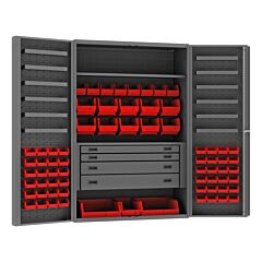Durham Dcbdlp694Rdr-1795 4 Drawer Cabinet, 2 Shelves, 69 Bins