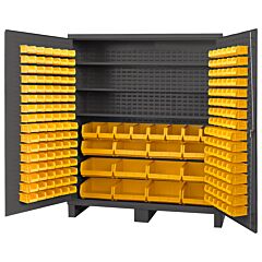 Durham Ssc-722484-Bdlp-2123S1795 Cabinet, 3 Shelves, 216 Red Bins