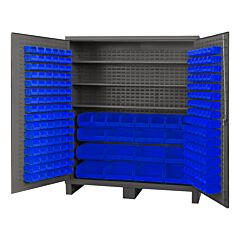 Durham Ssc-722484-Bdlp-2123S5295 Cabinet, 3 Shelves, 216 Blue Bins