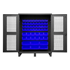Durham Hdcv60-54B-5295 Ventilated Cabinet, 54 Blue Bins