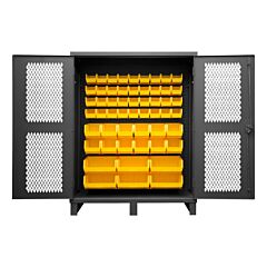 Durham Hdcv60-54B-95 Ventilated Cabinet, 54 Yellow Bins