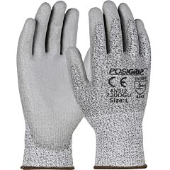 West Chester 720Dguv Seamless Knit Hppe Blended Gloves With Polyurethane Coated Flat Grip On Palm & Fingers, Vend-Ready, Salt & Pepper, A2