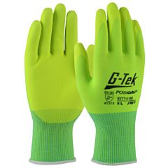 Pip Hvy715Ynf Posigrip 15 Gauge Hi-Vis Yellow Nitrile Microfoam Air Palm, Class A3