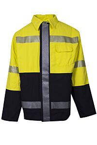 Drifire C34Tzmqhc3Mdsh Fr Hybrid Bomber Jacket Class 3, Yellow/Navy, Size Medium/Short