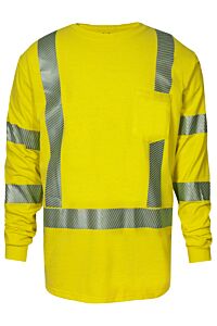 Drifire Df2-Ax3-793Lsp-Hy-2X Strongknit Fr Hi-Vis Long Slv Class 3 Tee, Yellow, Size 2X-Large