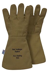 Enespro G51Kdqe18 100 Cal Arc Flash Gloves, 18" Long, Brown, Size