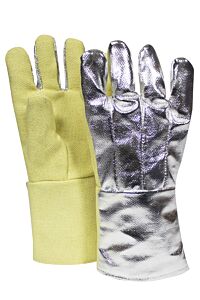 National Safety Apparel G51Tcnl14 Thermoalum Back Glove, Lined Felt, 14", H5, Silver/Yellow, Size
