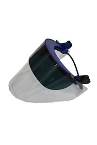 National Safety Apparel H16Xxcc5Flipub Clear Shield W/ 4" Shade 5 Blue Flip Universal Bracket, Clear/Cobalt
