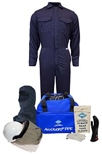Enespro Kit2Cv08B2X12 8 Cal Ultrasoft Coverall Kit Balaclava & Voltage Gloves, Navy, Size 2X-Large