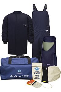 Enespro Kit4Sc40Md10 Compliance 40 Cal Coat Bib Kit & Voltage Gloves, Navy, Size Medium