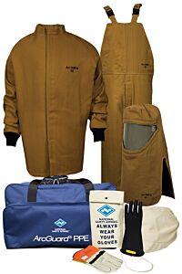 Enespro Kit4Sc652X11 65 Cal Coat Bib Kit & Voltage Gloves, Brown, Size 2X-Large