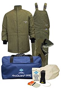 Arcguard Kit4Sclt40Lf5X11 Revolite 40 Cal Coat Bib Kit Lift Hood Gloves, Olive, Size 5X-Large