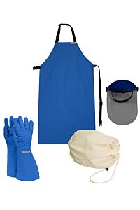Cryogen Safety Kitcr001Lgel Kit W/ Waterproof Gloves, Elbow Length, Blue, Size Large