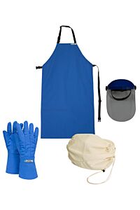 Cryogen Safety Kitcr001Mdma Kit W/ Waterproof Gloves, Mid-Arm Length, Blue, Size Medium