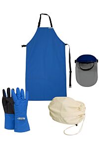 Cryogen Safety Kitcr003Lgma Kit W/ Waterproof Safergrip Gloves, Mid-Arm Length, Blue, Size Large