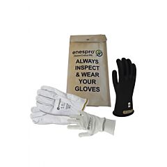 Enespro Kitgc00B12Ag Class 00 Black Voltage Glove Kit W/ Fr Liner Glove, Black, Size 12