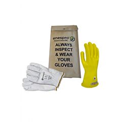 Enespro Kitgc00Y09 Class 00 Yellow Voltage Glove Kit, Yellow, Size 9