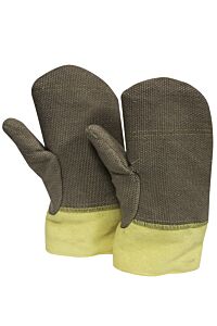 National Safety Apparel M60Whgh01213 Fyberbest Mitten Nomex Lined, 13" Xl H6, Brown/Yellow, Size