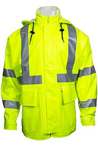 Arc H2O R30Rl06Mdt Fr/Ar Rain Jacket Type R Class 3, Yellow, Size Medium/Tall