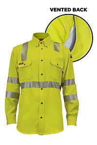 Drifire Shrtvtgvc3-Xlrg Fr Vent Back Shirt Class 3, Yellow, Size X-Large