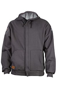 Drifire Sws3G2Gz-Sm Fr Heavyweight Lined Zip Front Hoodie, Grey, Size Small