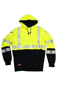Drifire Swshehc3-Mdt Fr Hybrid Pullover Front Hoodie Class 3, Yellow/Navy, Size Medium/Tall