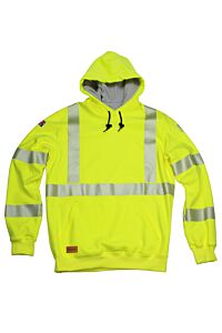 Drifire Swslhe01-Md Fr Hi-Vis Lined Pullover Hoodie Class 3, Yellow, Size Medium