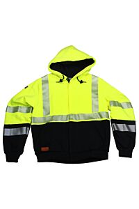Drifire Swslhe04-2X Fr Hybrid Lined Zip Front Hoodie Class 3, Yellow/Navy, Size 2X-Large