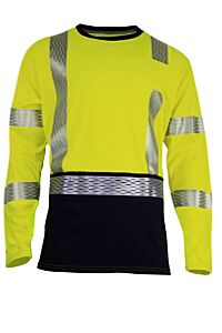 Drifire Teey2Lshc301-5Xt Fr Dual Hazard Long Sleeve Hybrid Tee Class 3, Yellow/Navy, Size 5X-Large/Tall