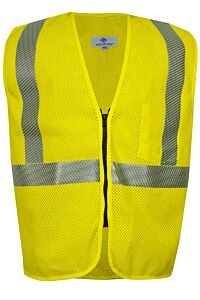 Drifire V00Ha2Zxlt Fr Mesh Zip Front Vest Class 2, Yellow, Size X-Large/Tall