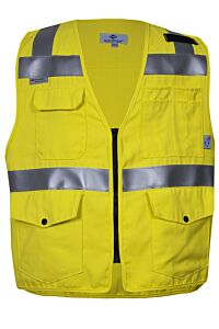 Drifire Vnt99375Lt Class 2 Fr 7 Pocket Surveyors Vest, Yellow, Size Large/Tall