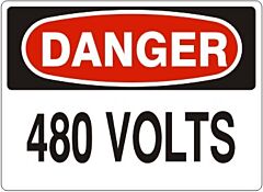 Safehouse Signs 480 Volts - Danger Sign, 3" X 5", Adhesive Vinyl