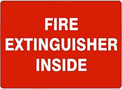 Safehouse Signs Fire Extinguisher Inside, 3" X 5", Adhesive Vinyl