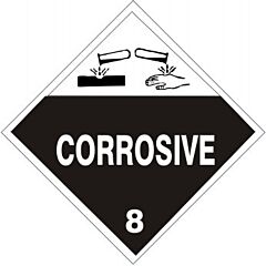 Safehouse Signs Corrosive Picto - Class 8 Placard, 10.75, Adhesive Vinyl