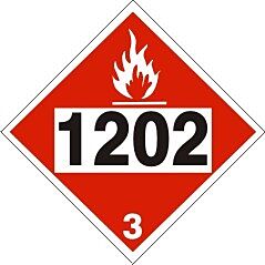 Safehouse Signs 1202 Gas, Oil, Diesel Fuel, Heating Oil - Class 3 Placard, 10.75, Adhesive Vinyl