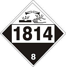 Safehouse Signs 1814 Potassium Hydroxide Solution - Class 8 Placard, 10.75, Adhesive Vinyl