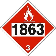 Safehouse Signs 1863 Fuel, Aviation, Turbine, Engine - Class 3 Placard, 10.75, Adhesive Vinyl