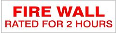 Safehouse Signs Fire Wall Rated For 2 Hours, 4X12, Adhesive Vinyl