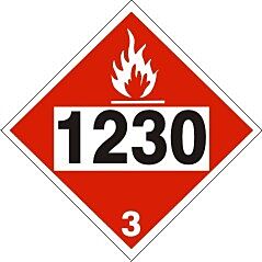 Safehouse Signs 1230 Methanol - Class 3 Placard, 10.75, Rigid Vinyl