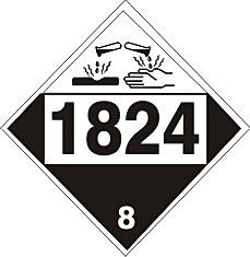 Safehouse Signs 1824 Sodium Hydroxide Solution - Class 8 Placard, 10.75, Rigid Vinyl