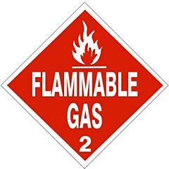 Safehouse Signs Flammable Gas - Class 2 Dot Placard, 10.75, Rigid Vinyl