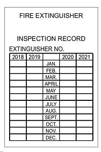 Safehouse Signs Fire Extinguisher Inspection Record Tag, 3" X 2", Rigid Vinyl