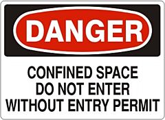 Safehouse Signs Confined Space Do Not Enter Without Entry Permit - Danger Sign, 7" X 10", Aluminum (.040)