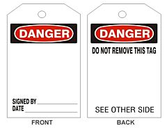 Safehouse Signs Danger Blank Tags - Back 1, 6" X 3", Tagboard